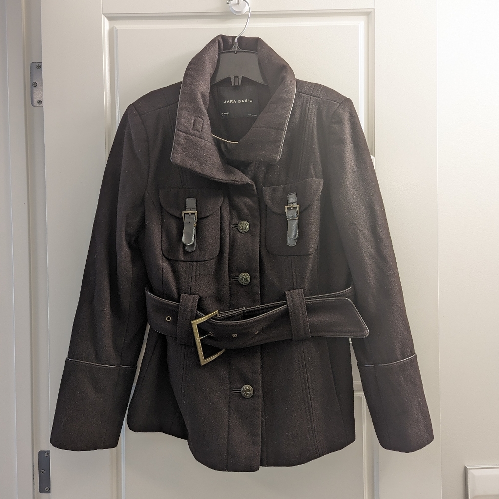 Zara Basic Wool Blend Jacket - Picture 1 of 8